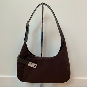 Salvatore Ferragamo Nylon and Leather Shoulder Bag